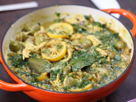 Golden Lemon-Olive Chicken with Pine Nut Couscous
