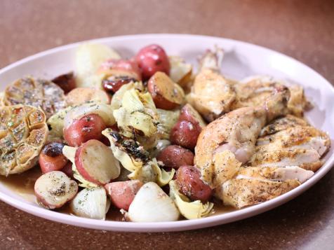 Roast Chicken Dinner with Roasted Garlic Gravy