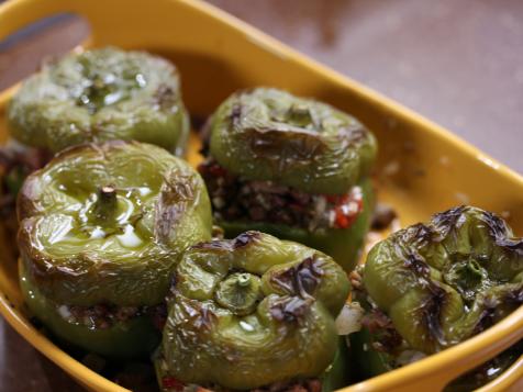 Stuffed Peppers with Lamb and Eggplant