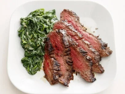 Steak with Spinach 