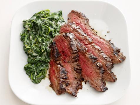 Steak With Parmesan Spinach