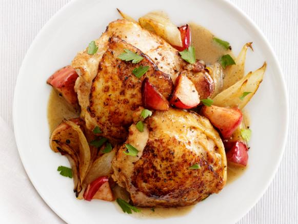 Honey-Mustard Chicken and Apples Recipe | Food Network