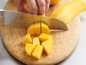 Remove And Discard Seeds And Fiber From Squash