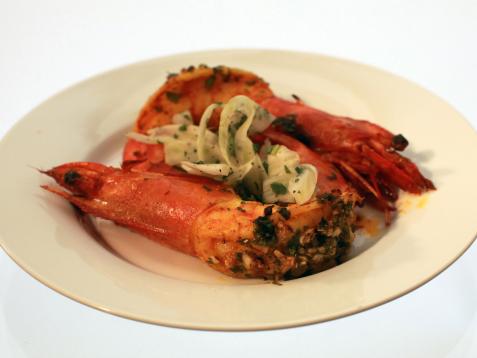 "Friday Shrimp" (Turmeric-Rubbed Shrimp Stuffed with Garlic and Cilantro)
