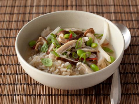 Brothy Chicken and Rice with Ginger and Scallions