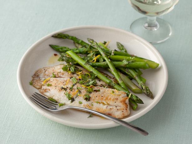 Picture of Seared Tilapia with Asparagus and Spicy Mint Gremolata Recipe