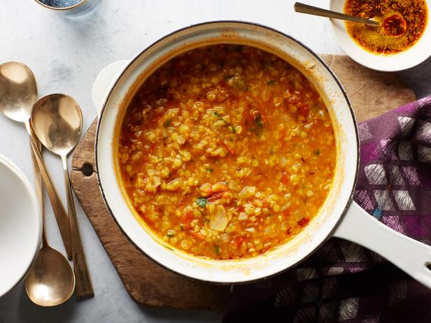 Aarti Sequeira's Mum's Everydat Red Lentils for Reshoots, as seen on Food Network.