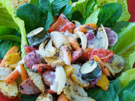 Leafy Greens with Italian-Style Caramelized Vegetables