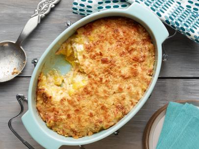 Claire Robinson's Tostones Squash Casserole for the Truck Stop Gourmet episode of 5 Ingredient Fix, as seen on Food Network.