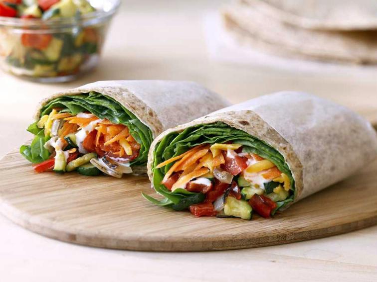 Roasted Vegetable Wraps Recipe Melissa d'Arabian Food Network