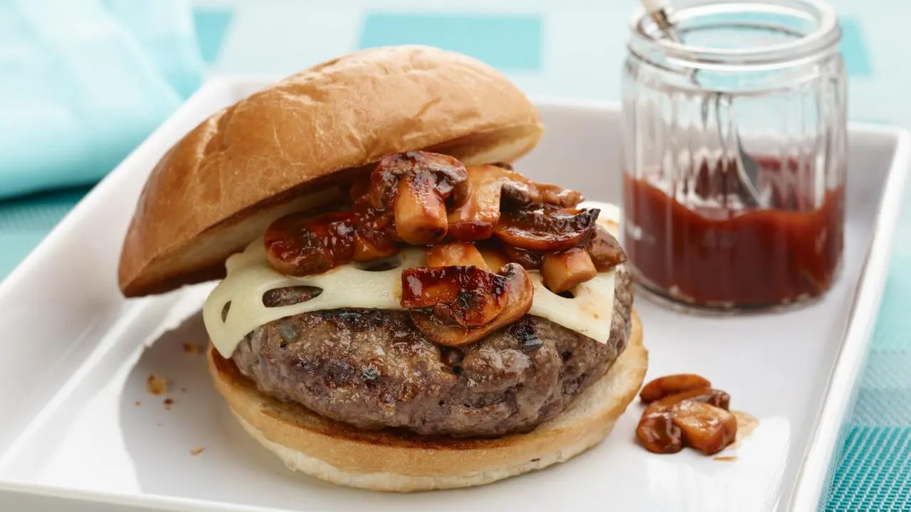 Swiss and Mushroom BBQ Burger