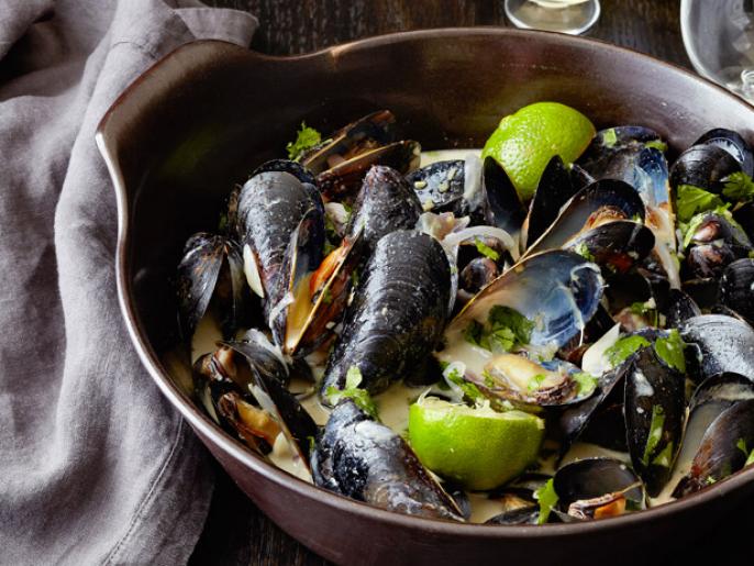 CoconutCurry Mussels Recipe Food Network Kitchen Food Network