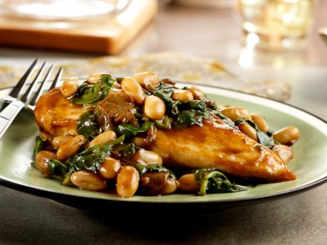 Balsamic Chicken with White Beans and Spinach
