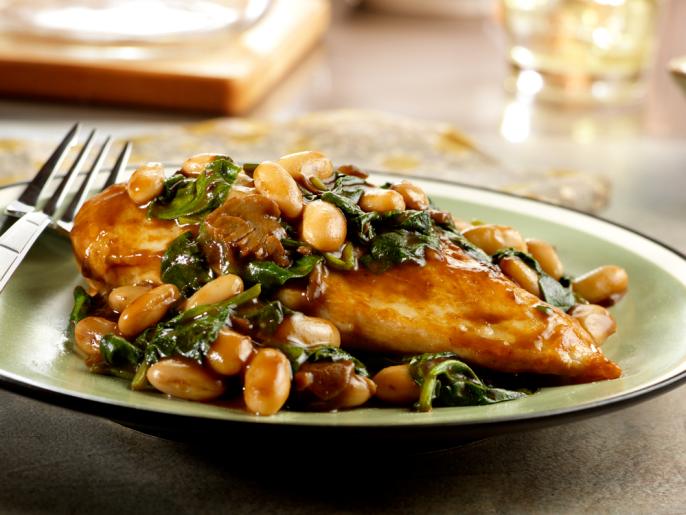 Balsamic Chicken with White Beans and Spinach Recipe Food Network