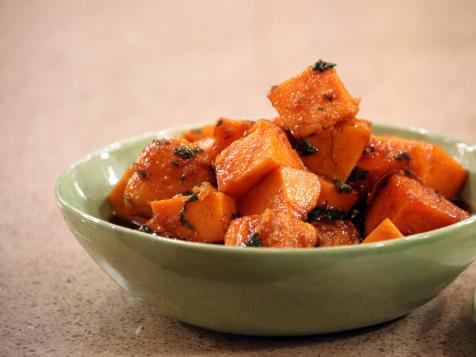 Sweet Potatoes Glazed with Molasses, Pecans and Bourbon