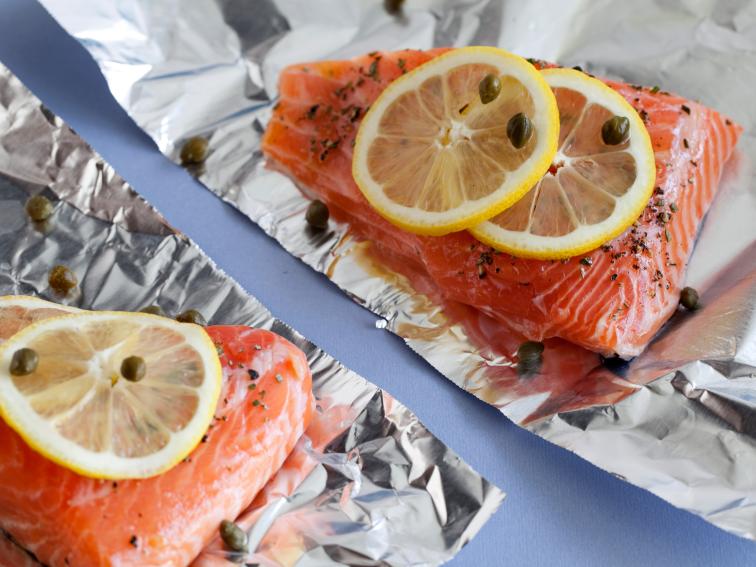 Salmon With Lemon Capers And Rosemary Recipe Giada De Laurentiis Food Network