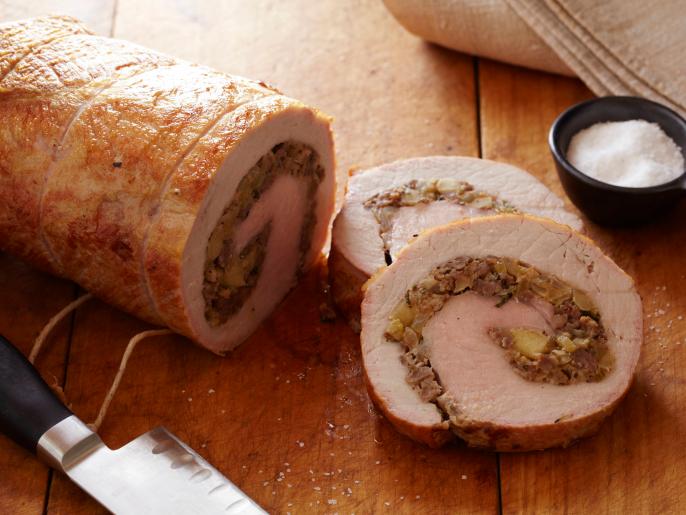 Sausage and Apple Stuffed Pork Roast Recipe | Melissa d'Arabian | Food ...