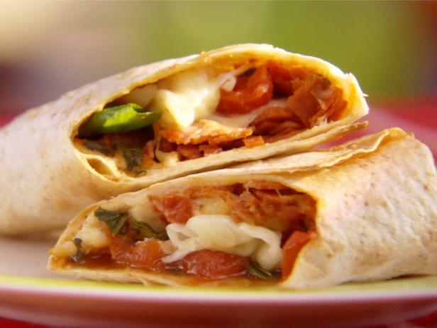 Pepperoni Pizza Wrap Recipe Cooking Channel Food Network