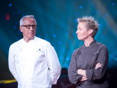 Rival-Chef Elizabeth Falkner revealed safe and will join Rival-Chef Geoffrey Zakarian in the Finale Battle in Episode 7 Secret Ingredient "Keebler Town House Crackers & Wine" Showdown as seen on Food Network Next Iron Chef Season 4.