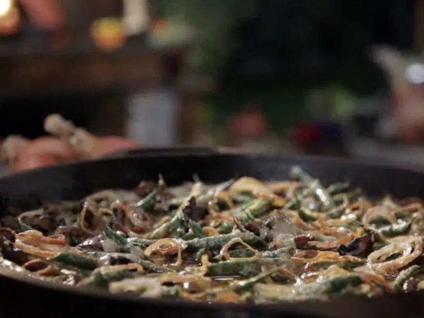 Green Bean Casserole with Homemade Mushroom Gravy Recipe Guy Fieri