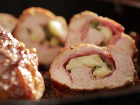 Turkey Cordon Bleu Stuffed with Ham, Roasted Green Chiles and Brie