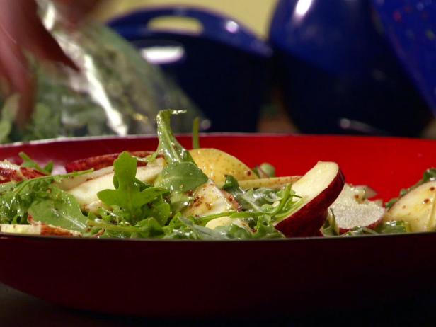 Honey Mustard Dressed Greens with Apple and Pear