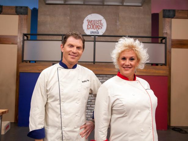 Chefs Bobby Flay and Anne Burrell