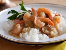 Make Alton Brown's Shrimp Gumbo recipe, a classic Cajun stew originating from Louisiana that's flavored with andouille sausage, from Good Eats on Food Network.