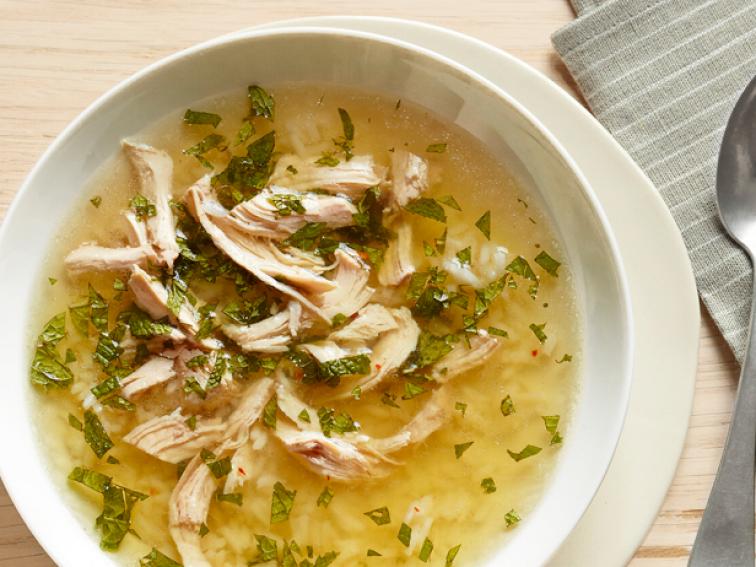 Portuguese Chicken, Lemon and Mint Soup Recipe Emeril Lagasse Food