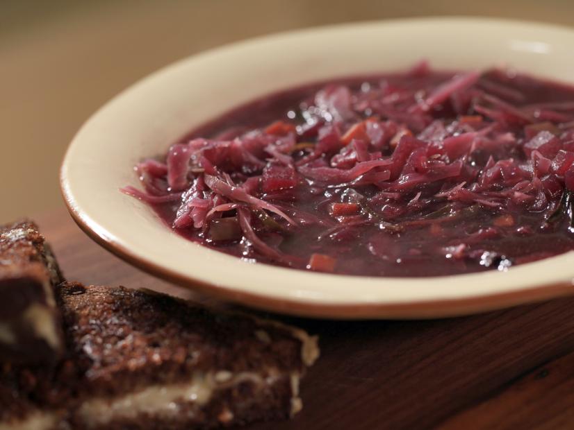 sweet sour red cabbage soup