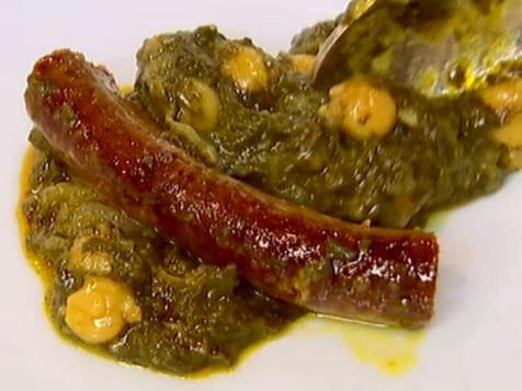 Spicy Merguez with Spinach and White Beans