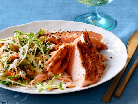 Cedar Plank Salmon With Maple-Ginger Glaze