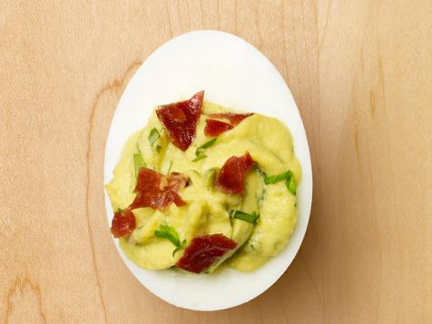 Green Deviled Eggs and Ham