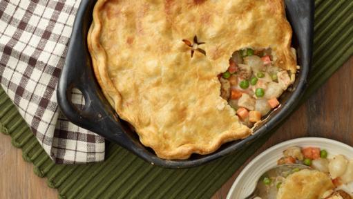 Cast Iron Chicken Pot Pie (Pie Crust Recipe)