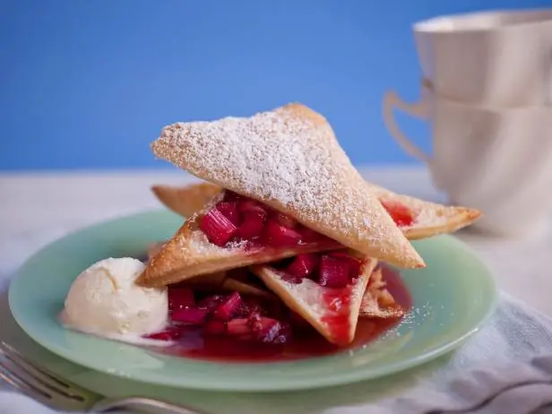 Napoons Strawberry-Rhubarb Napoleons with Creme Fraiche Ice Cream Recipe - Chef ...