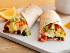 Roll up eggs, beans, cheese, salsa and more for Ellie Krieger's Breakfast Burrito recipe, a satisfying and healthy start to the day.