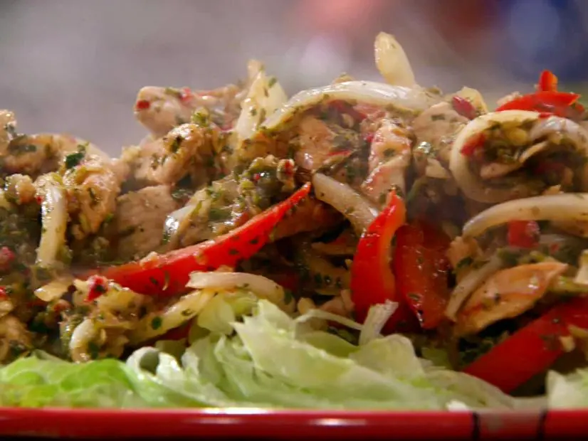 Thai Green Chile Stir Fry on Bed of Shredded Lettuce Recipe Rachael