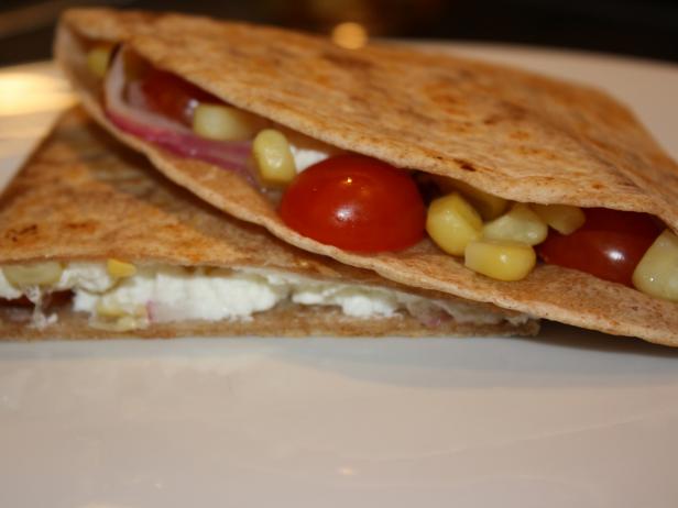 Goat Cheese Quesadilla With Tomato and Corn