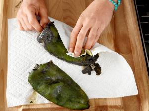Rub Charred Skin Of Chile With Paper Towel