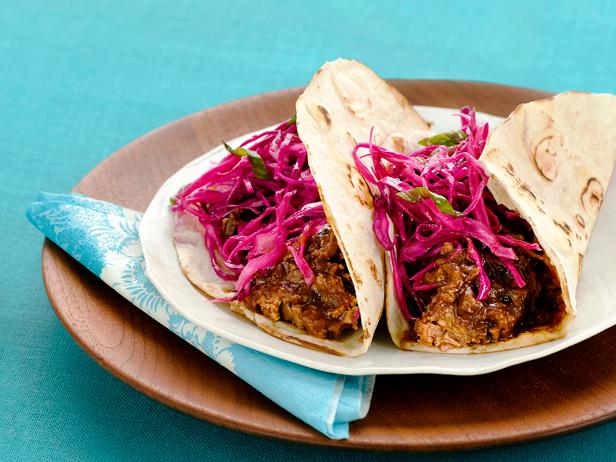 Brisket Tacos with Red Cabbage