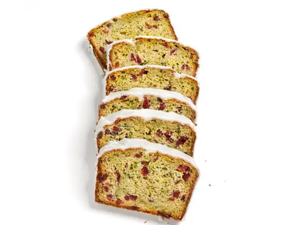 Zucchini Bread With Dried Cranberries and Vanilla Bean Glaze