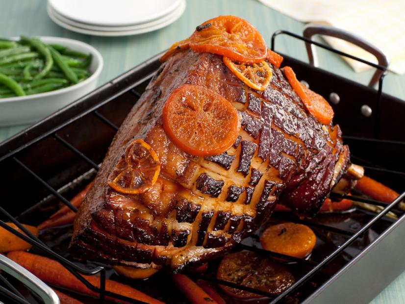 TangerineGlazed Easter Ham With Baby Carrots Recipe