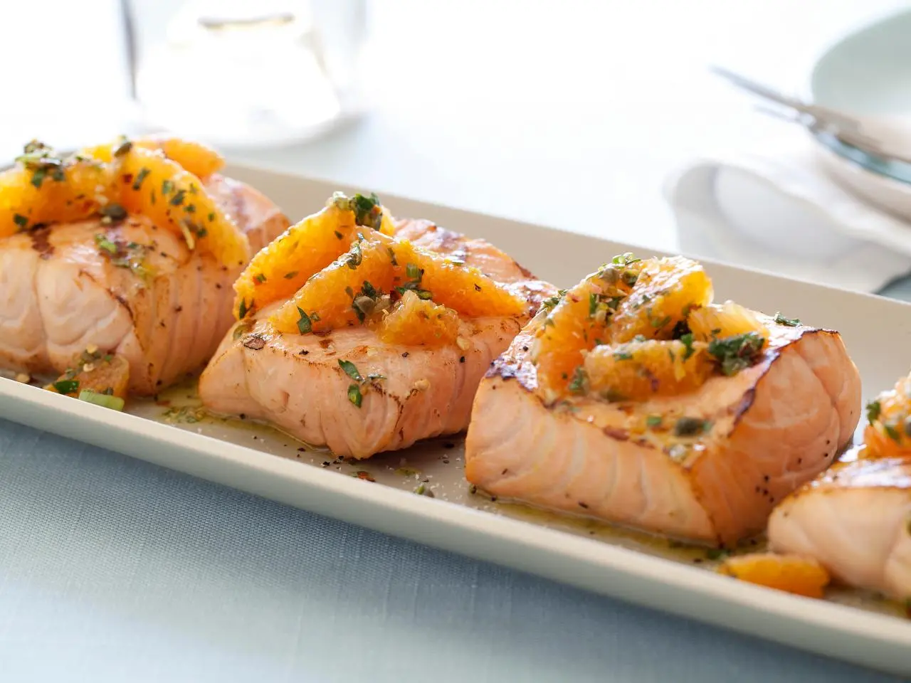 Tender Grilled Salmon with Bright Citrus Salsa Verde