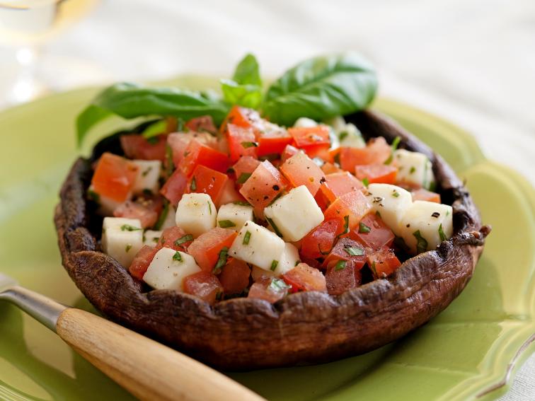 Grilled Portobello Mushrooms with Tomatoes and Fresh Mozzarella Recipe