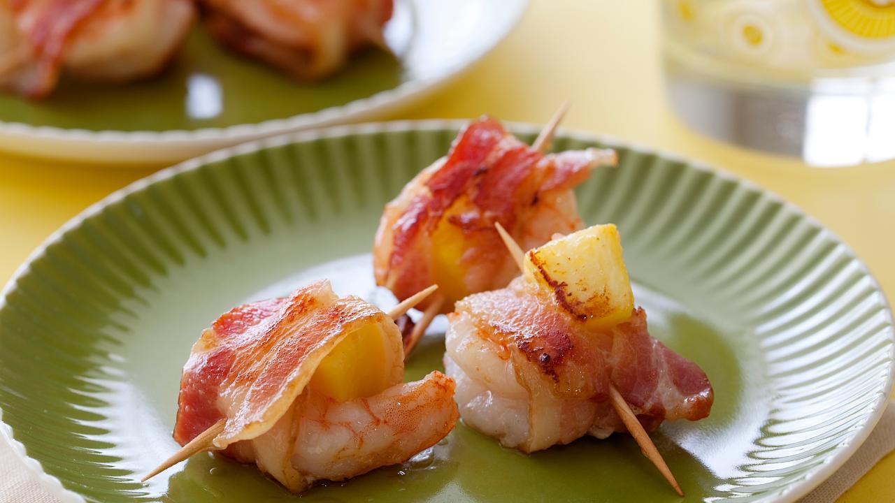 Bacon Wrapped Pineapple Shrimp