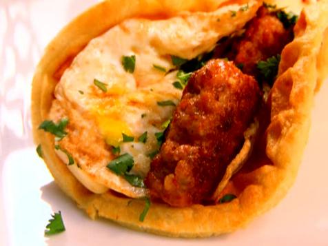Egg and Sausage Waffle Wrap