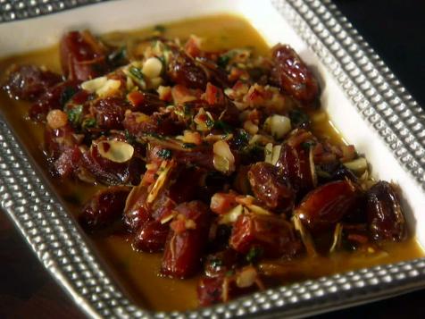Roasted Dates with Pancetta, Almonds and Chile