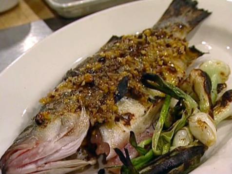 Wood-Roasted Striped Bass with Meyer Lemon and Olive Relish