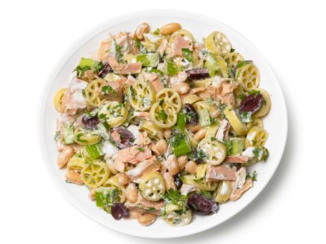 Pasta Salad With Tuna, Celery, White Beans and Olives