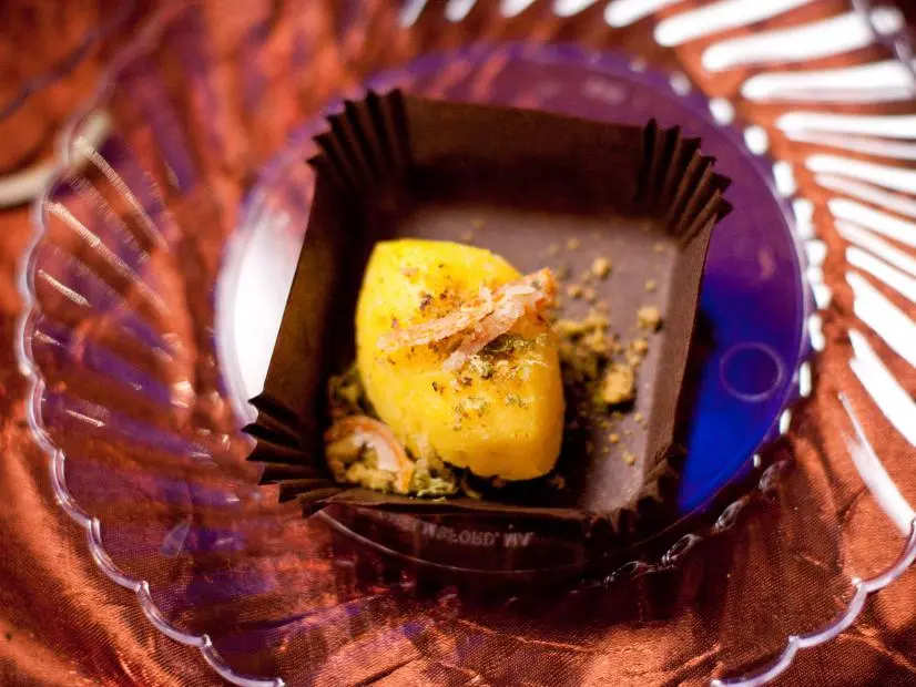 FNS7 Episode 3 Finalist Penny Davidi of "Team Robert's" Beauty for "Dueling Desserts" Star Challenge at the Biltmore.  Dish:  Saffron and Coconut Milk Rice Pudding w/ Toasted Pistachios.